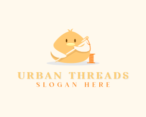 Cute Bird Needle Thread  logo design