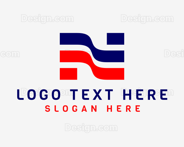 Patriotic Flag Letter N Logo