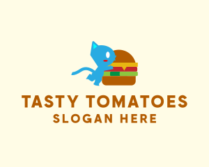 Cat Burger Monster logo design