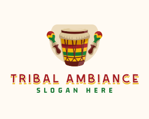 Djembe Drum Jamaica logo design