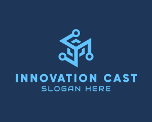 Digital Circuit Cube Innovations logo design