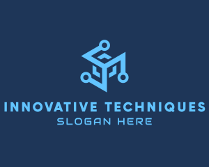 Digital Circuit Cube Innovations logo design