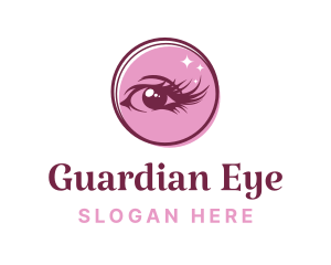 Pink Feminine Eyelashes logo design