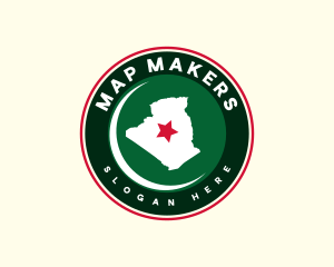 Algeria Map Geography logo design