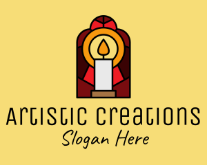 Church Candle Vigil Mosaic  logo design