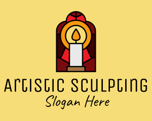 Church Candle Vigil Mosaic  logo design