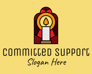 Church Candle Vigil Mosaic  logo design