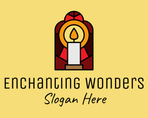 Church Candle Vigil Mosaic  logo design