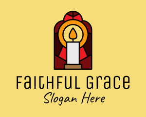 Church Candle Vigil Mosaic  logo design