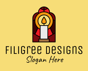 Church Candle Vigil Mosaic  logo design