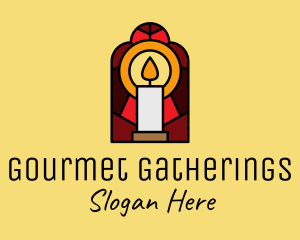 Church Candle Vigil Mosaic  logo design