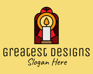 Church Candle Vigil Mosaic  logo design