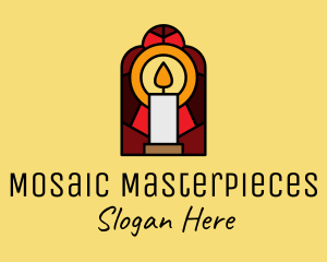 Church Candle Vigil Mosaic  logo design