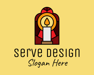 Church Candle Vigil Mosaic  logo design