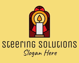 Church Candle Vigil Mosaic  logo design