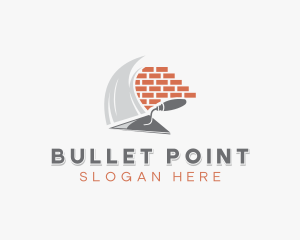 Brick Trowel Plastering Construction logo design