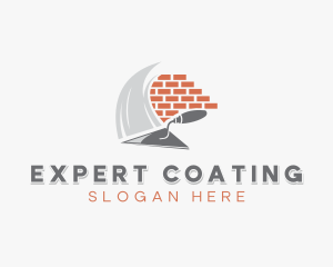 Brick Trowel Plastering Construction logo design