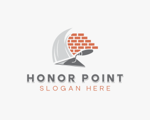 Brick Trowel Plastering Construction logo design