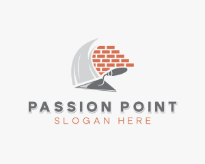 Brick Trowel Plastering Construction logo design