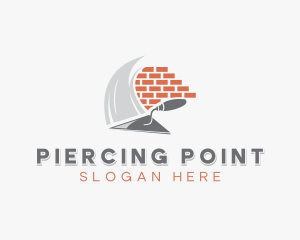 Brick Trowel Plastering Construction logo design