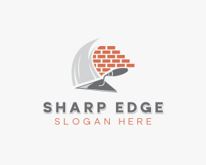 Brick Trowel Plastering Construction logo design