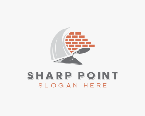 Brick Trowel Plastering Construction logo design