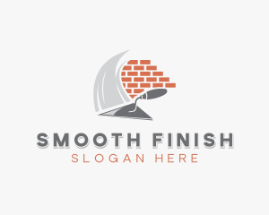 Brick Trowel Plastering Construction logo design