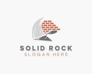 Brick Trowel Plastering Construction logo design