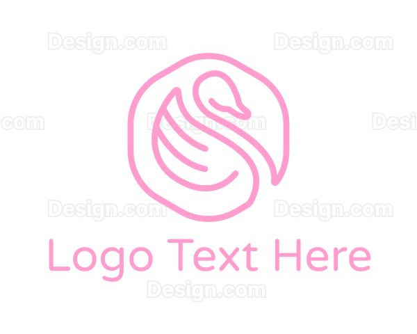 Minimalist Pink Swan Logo