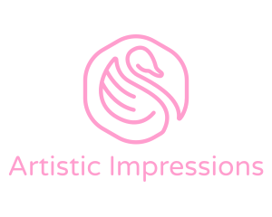 Minimalist Pink Swan logo design