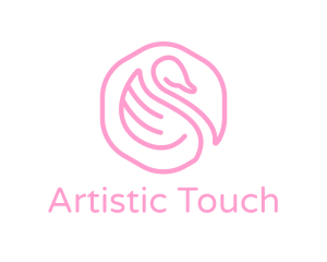 Minimalist Pink Swan logo design