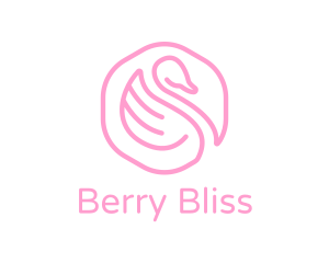 Minimalist Pink Swan logo design