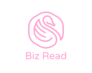 Minimalist Pink Swan logo design