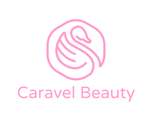 Minimalist Pink Swan logo design