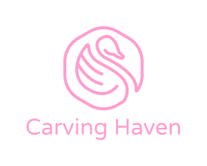 Minimalist Pink Swan logo design