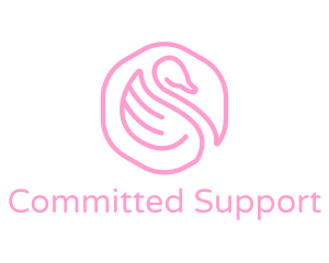 Minimalist Pink Swan logo design