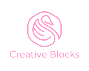 Minimalist Pink Swan logo design