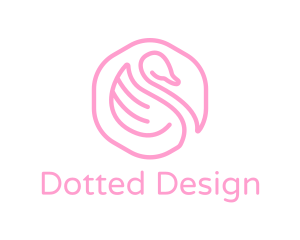 Minimalist Pink Swan logo design