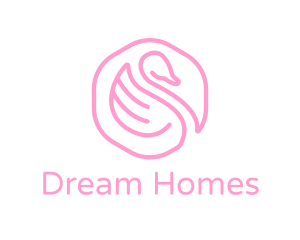 Minimalist Pink Swan logo