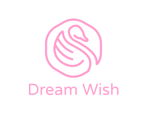 Minimalist Pink Swan logo design