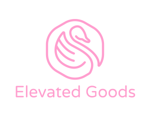 Minimalist Pink Swan logo design