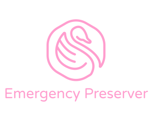 Minimalist Pink Swan logo design