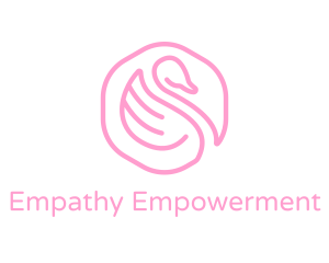 Minimalist Pink Swan logo design