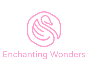 Minimalist Pink Swan logo design