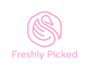 Minimalist Pink Swan logo design