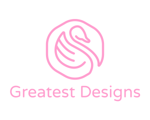 Minimalist Pink Swan logo design