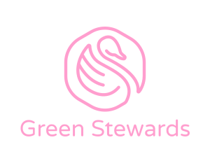 Minimalist Pink Swan logo design