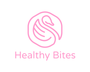 Minimalist Pink Swan logo design