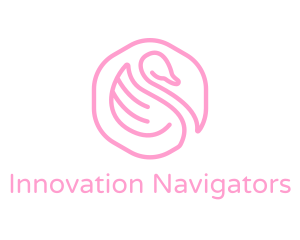 Minimalist Pink Swan logo design