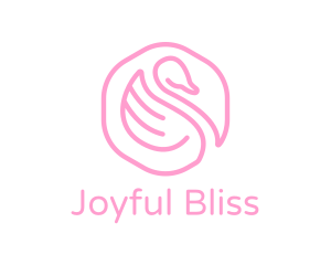 Minimalist Pink Swan logo design